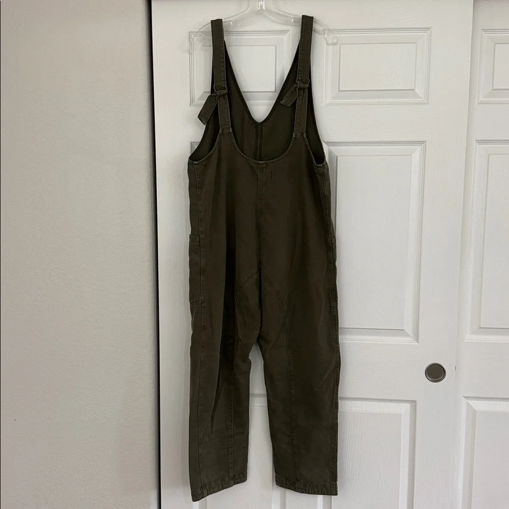 Free People Denim Jumpsuit Sz S in Olive - Picture 4 of 7
